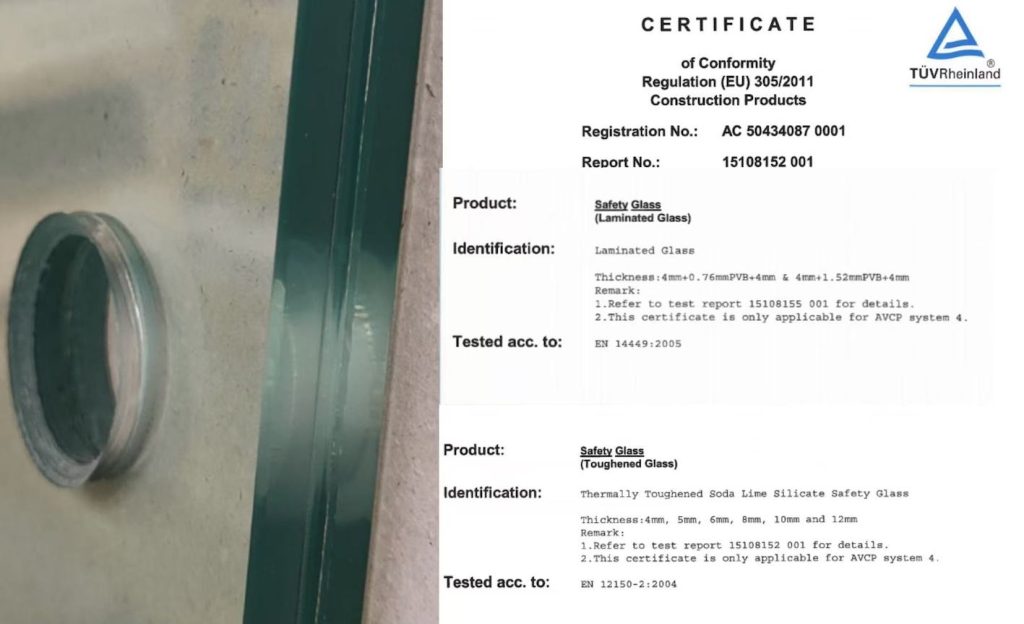 EN certified laminated tempered glass for padel court with CE certification for safety and compliance