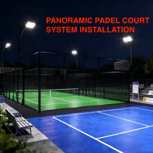 panoramic padel court THP01 night lighting